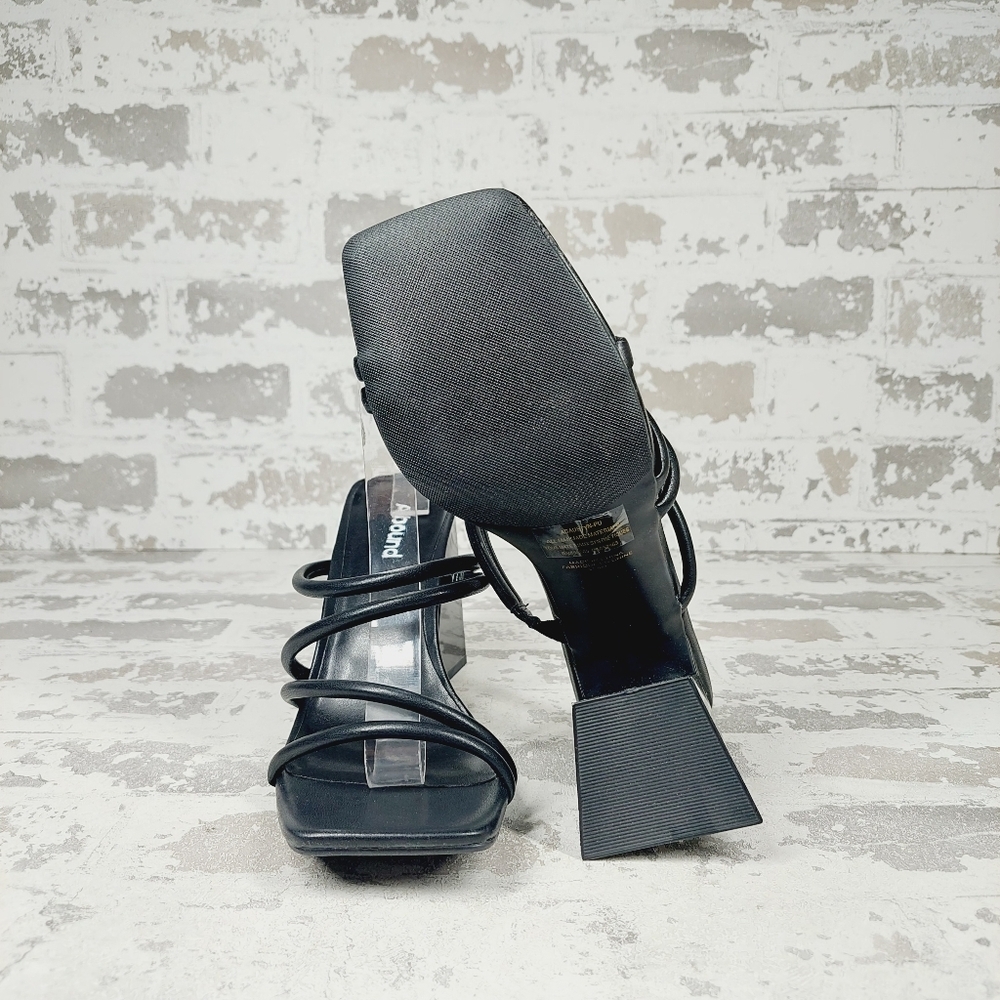 New Abound Austyn Black Tubular Strap Block Heel Sandals F182 - Picture 7 of 10